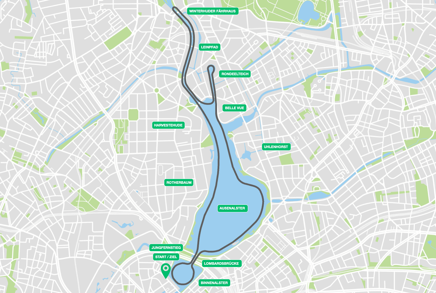Alster Kanalfahrt Hamburg neue Route