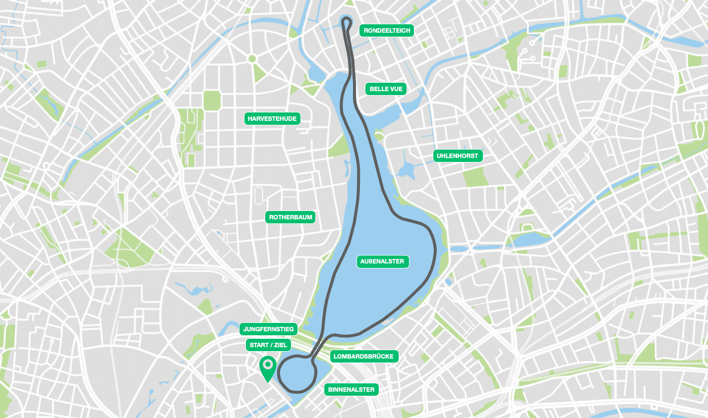 Neue Route Alsterrundfahrt Hamburg
